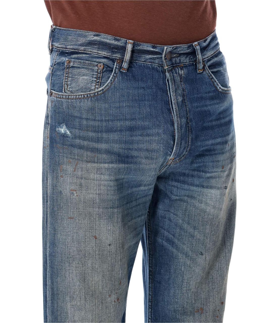 ACNE STUDIOS Синие хлопковые прямые джинсы, фото 3