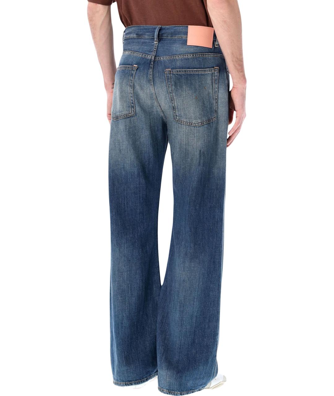 ACNE STUDIOS Синие хлопковые прямые джинсы, фото 2