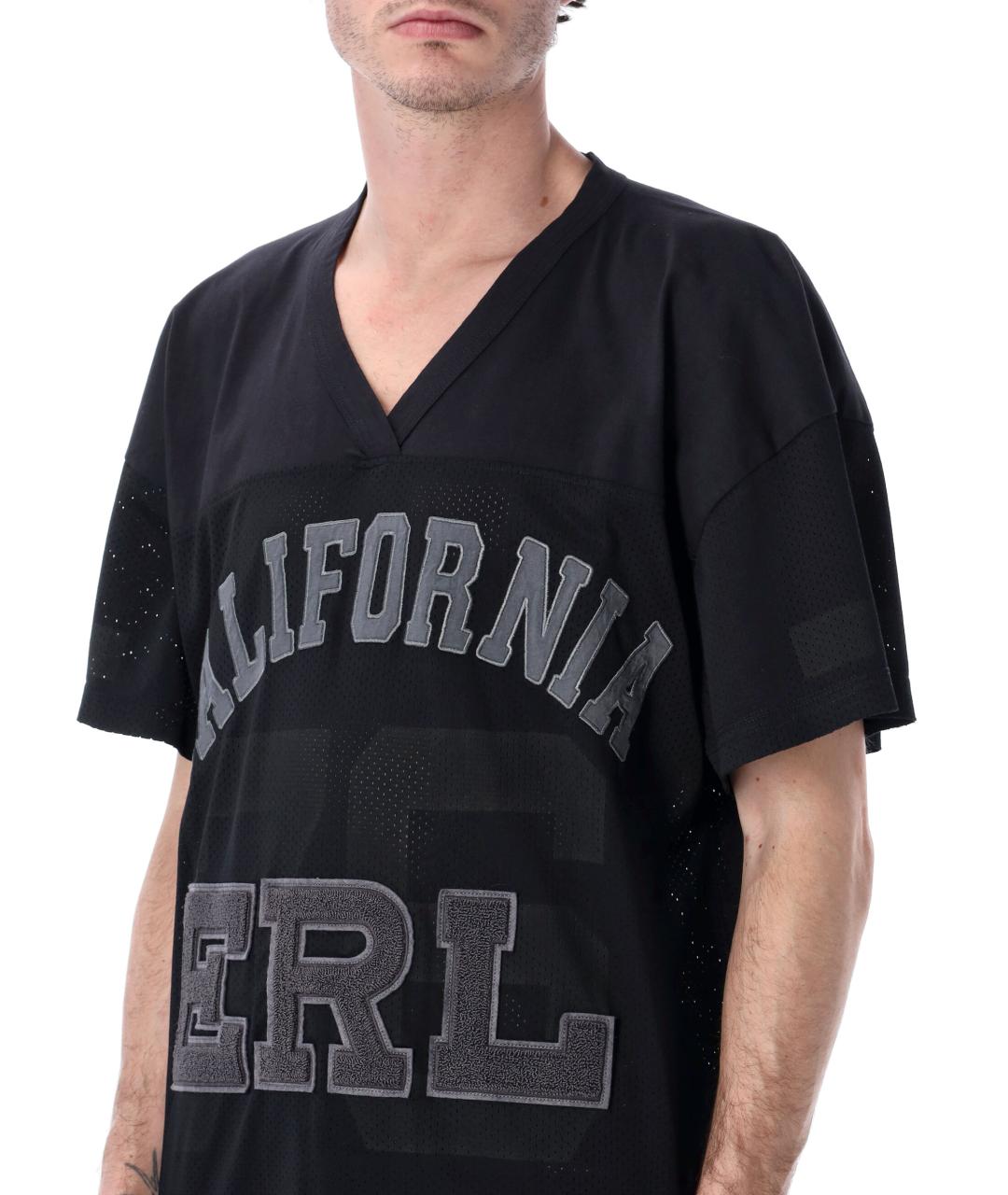 ERL Черная хлопковая футболка, фото 3
