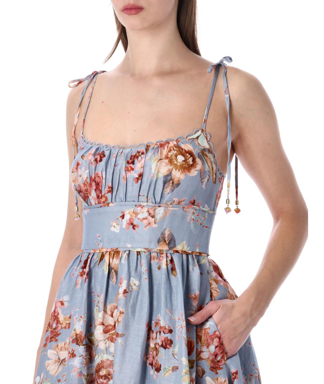 ZIMMERMANN Голубой льняной сарафан, фото 3