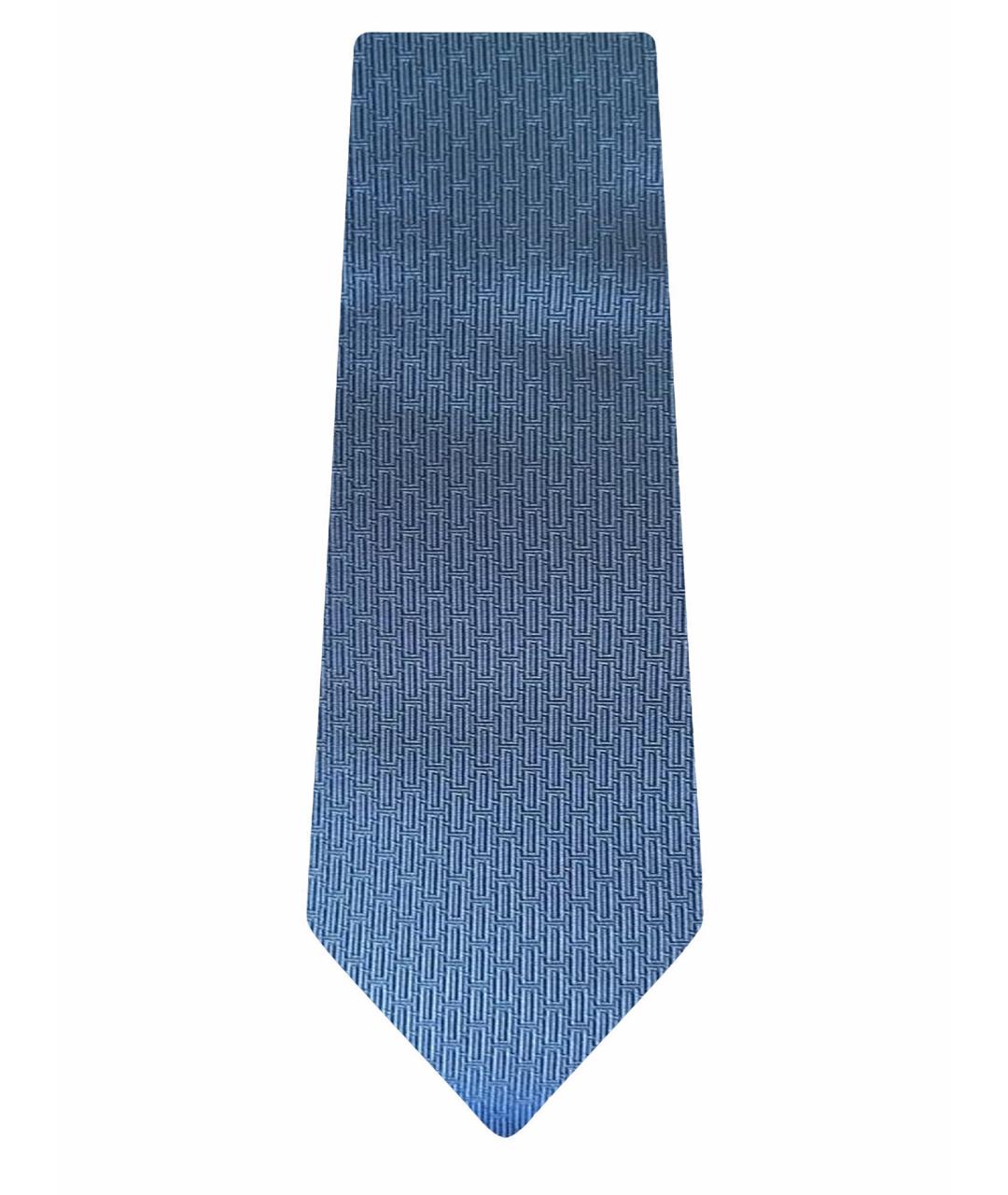 HERMES Голубой шелковый галстук, фото 1