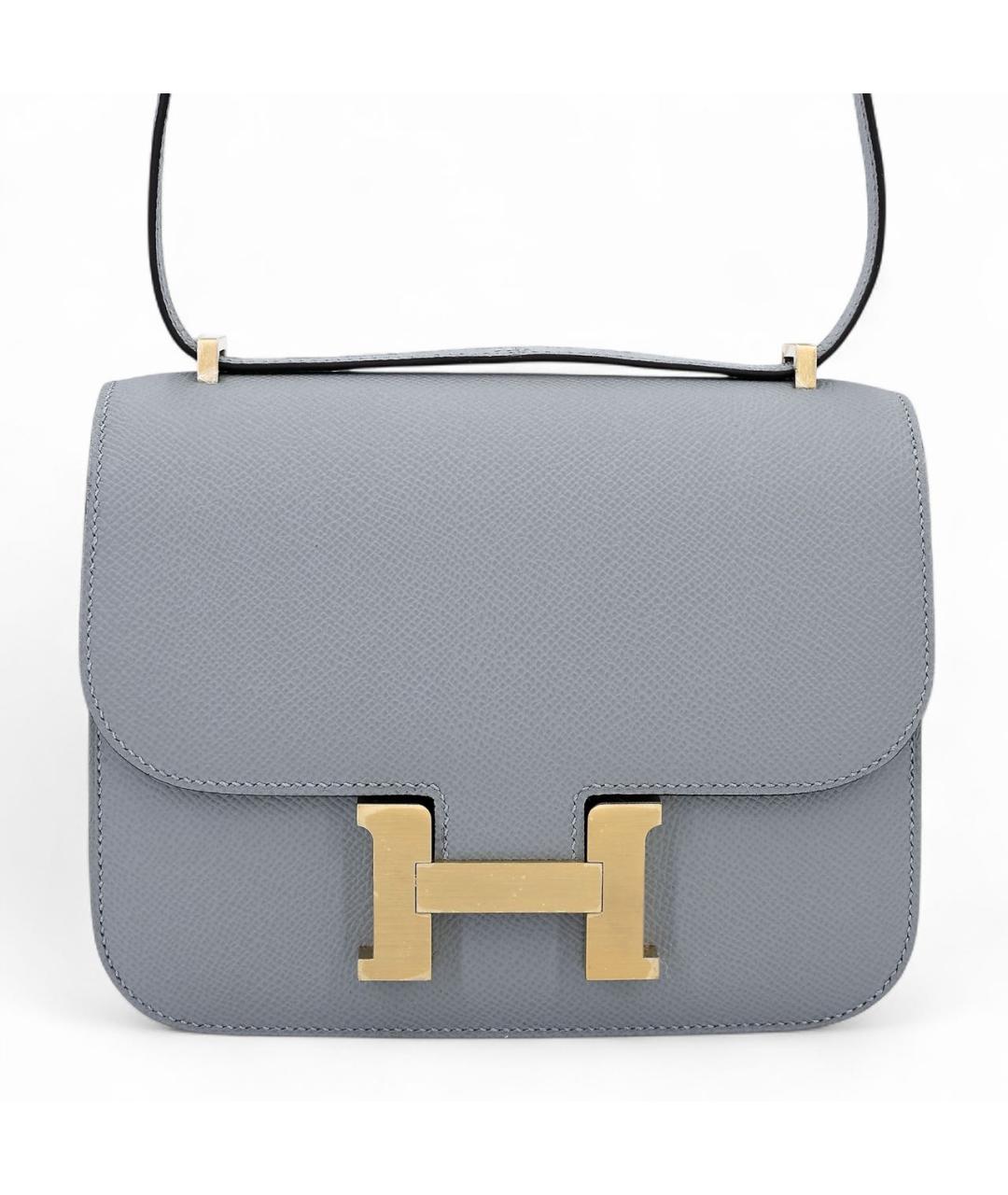 HERMES Серая кожаная сумка через плечо, фото 6