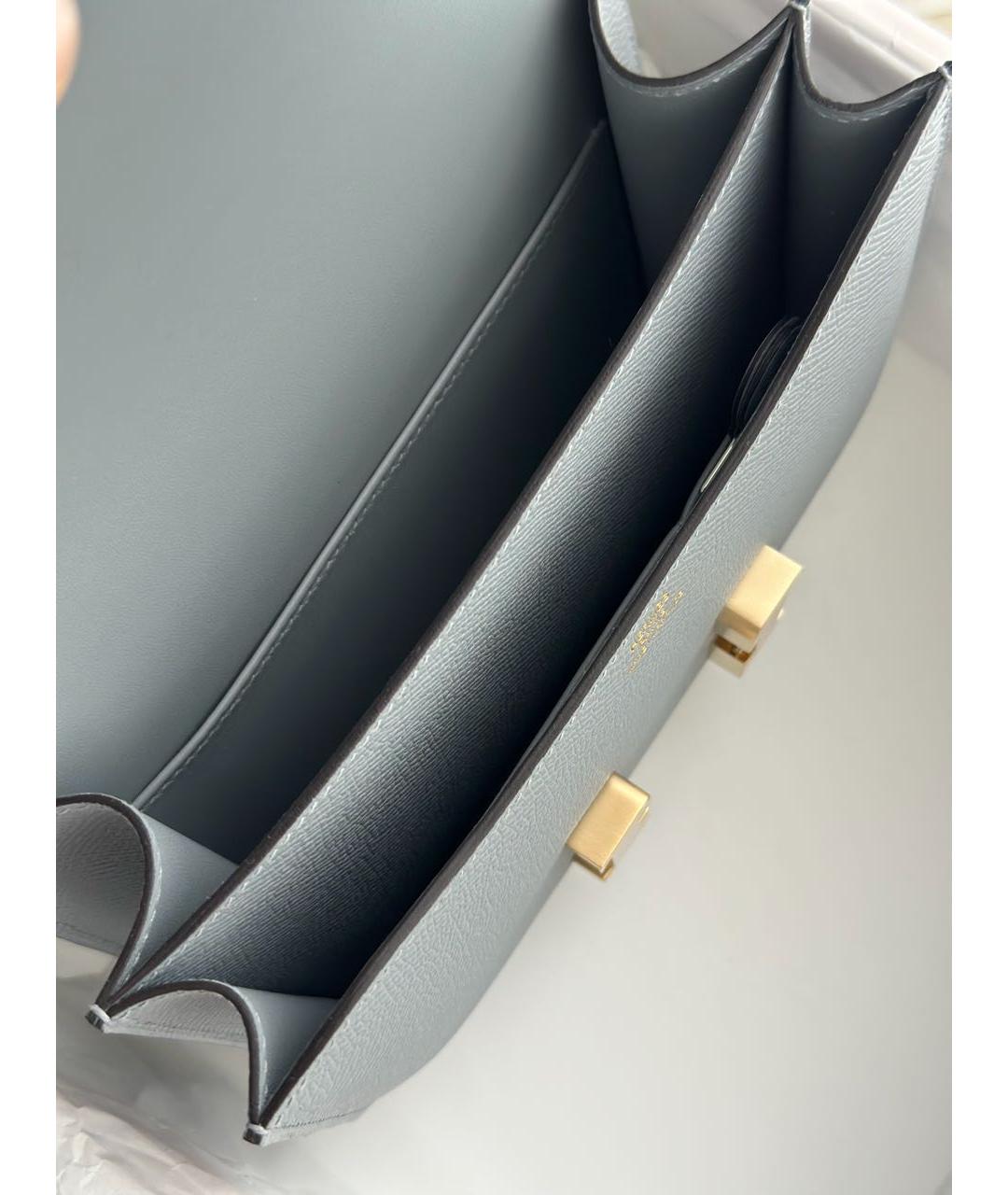 HERMES Серая кожаная сумка через плечо, фото 5