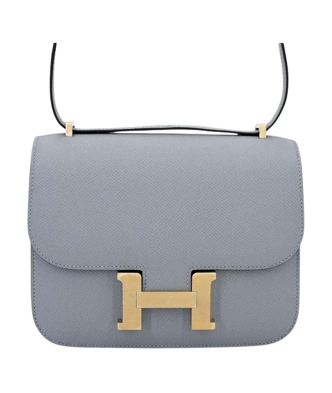 HERMES Серая кожаная сумка через плечо, фото 1
