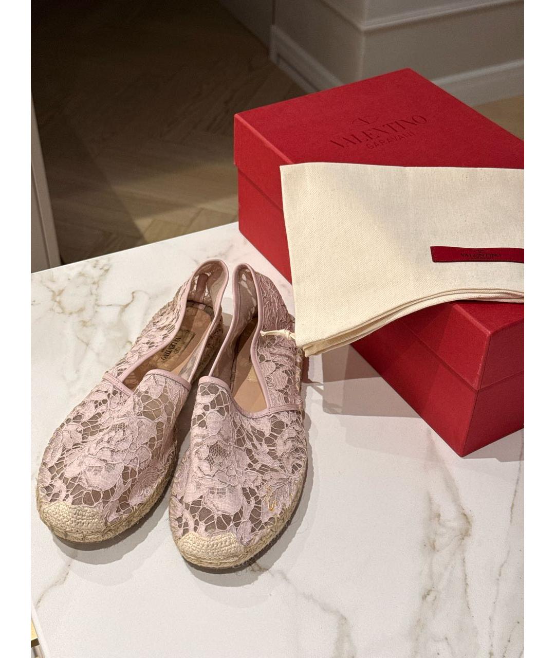VALENTINO Розовые кожаные эспадрильи, фото 6