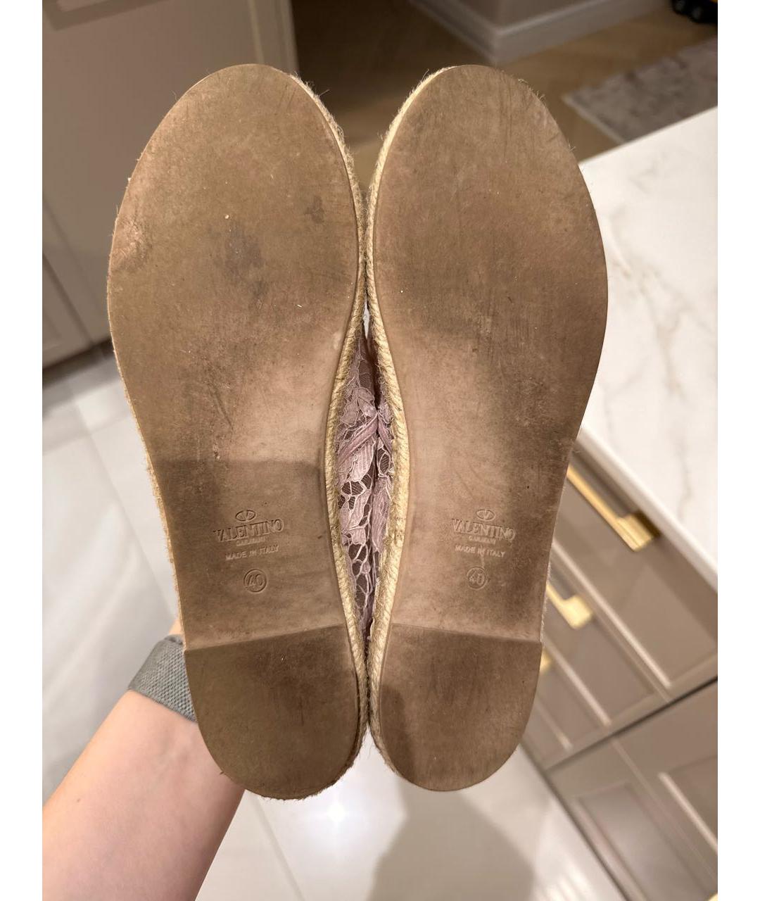 VALENTINO Розовые кожаные эспадрильи, фото 5