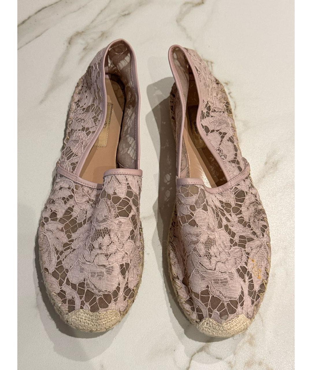 VALENTINO Розовые кожаные эспадрильи, фото 3