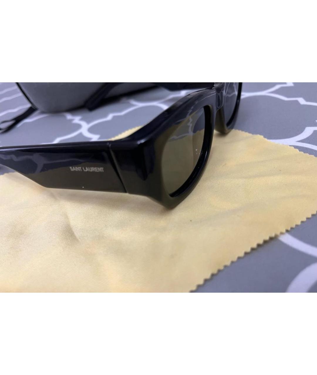 SAINT LAURENT Черные пластиковые солнцезащитные очки, фото 4