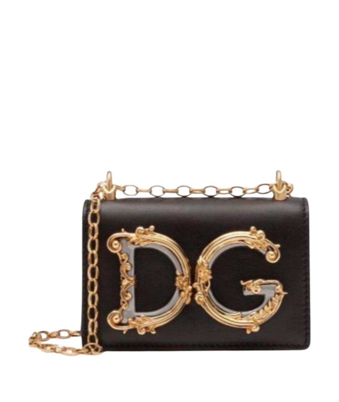 DOLCE&GABBANA Черная кожаная сумка через плечо, фото 1