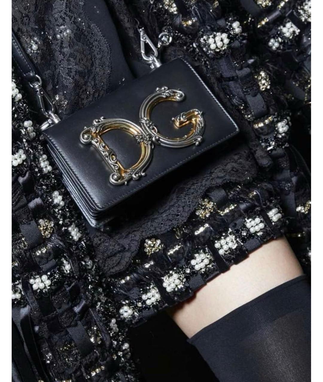 DOLCE&GABBANA Черная кожаная сумка через плечо, фото 5