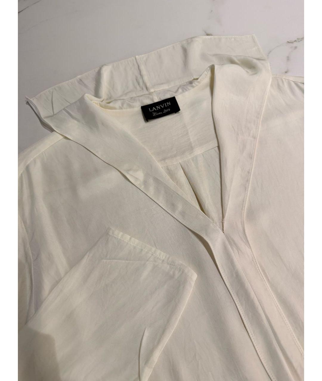 LANVIN Бежевая шелковая блузы, фото 3