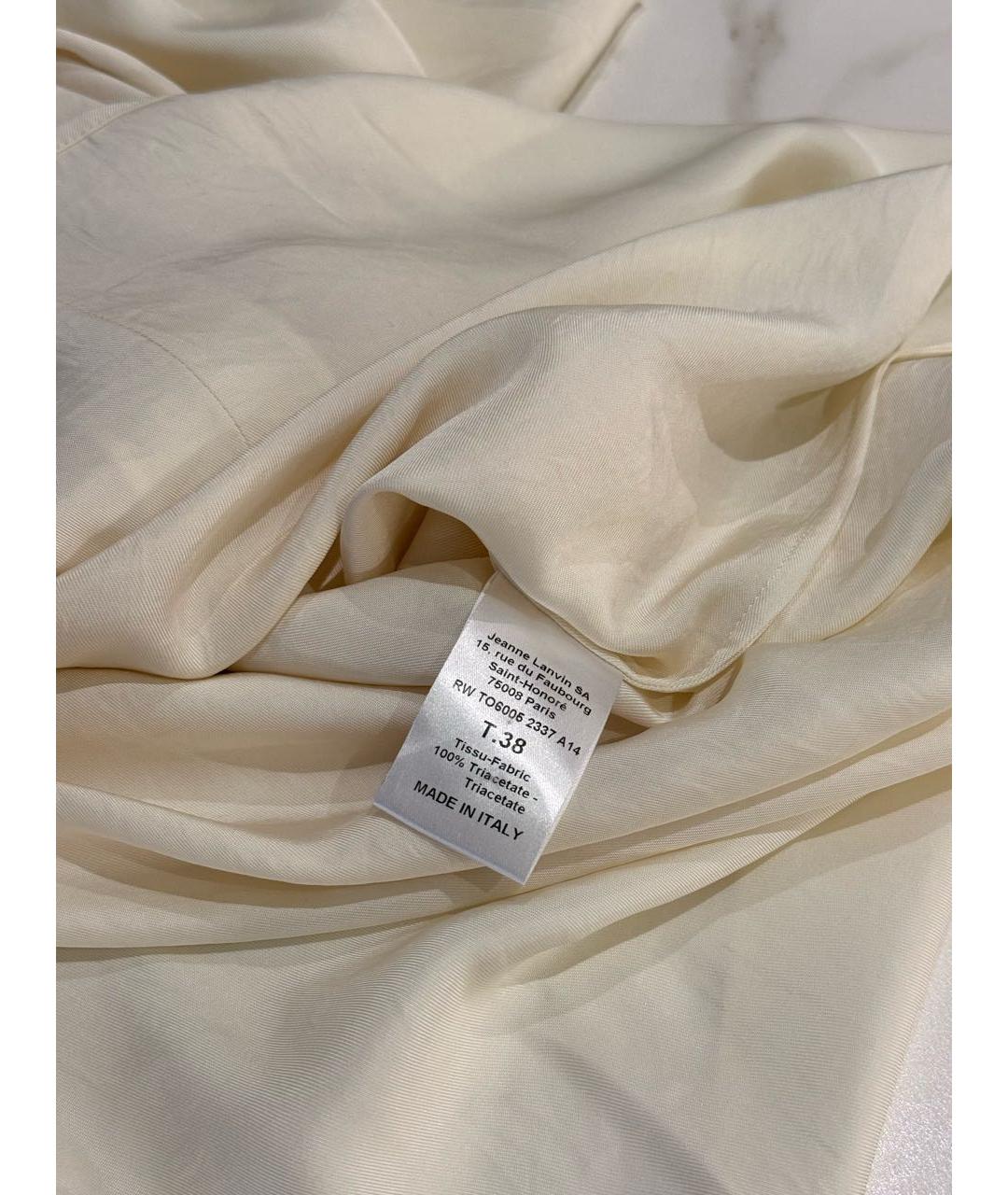 LANVIN Бежевая шелковая блузы, фото 4