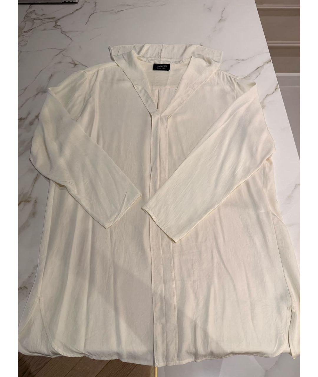 LANVIN Бежевая шелковая блузы, фото 5