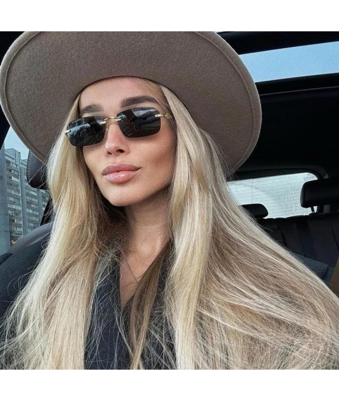 GUCCI Серебряные металлические солнцезащитные очки, фото 7