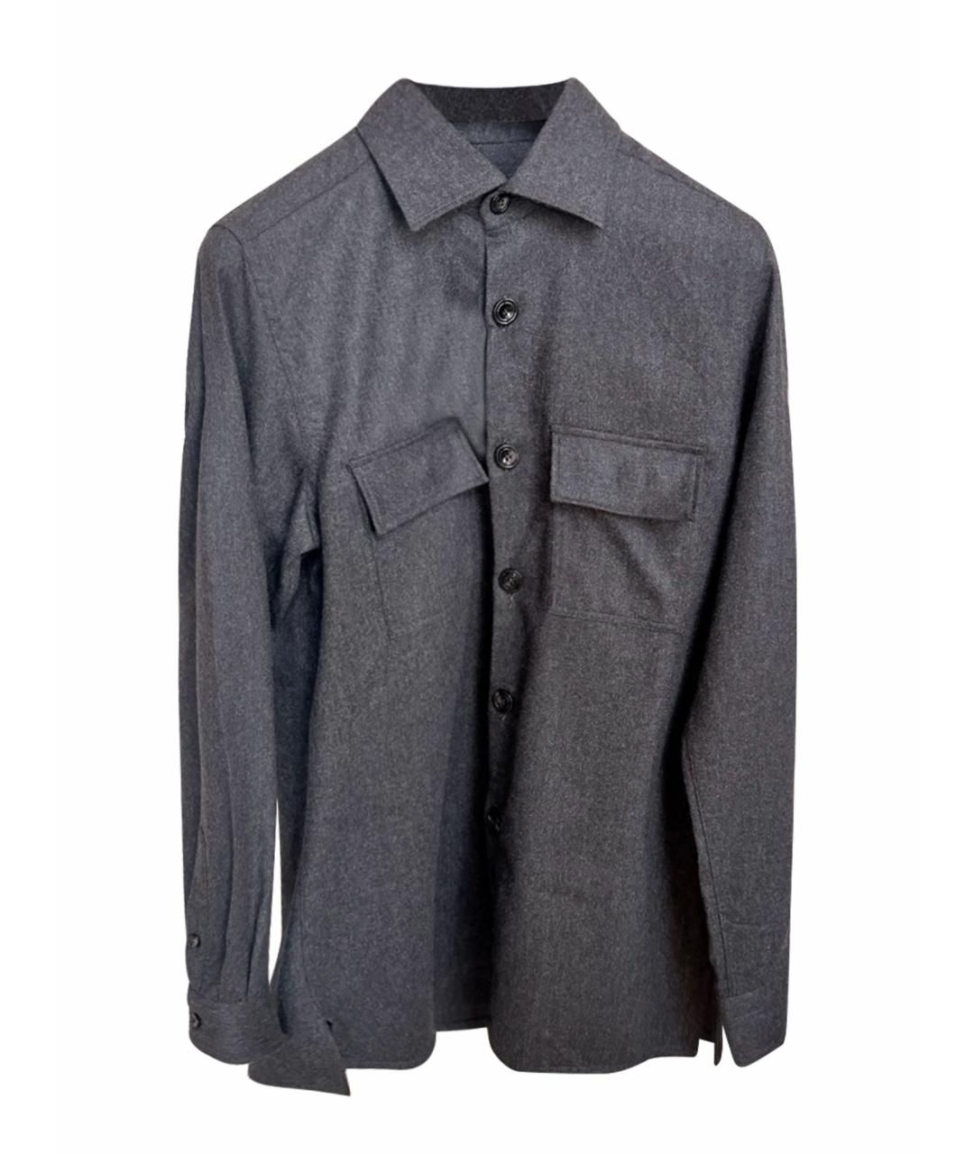 KITON Серая шерстяная кэжуал рубашка, фото 1