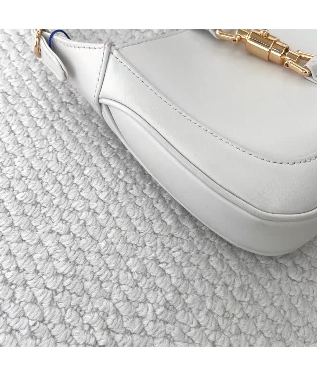 GUCCI Белая кожаная сумка с короткими ручками, фото 4