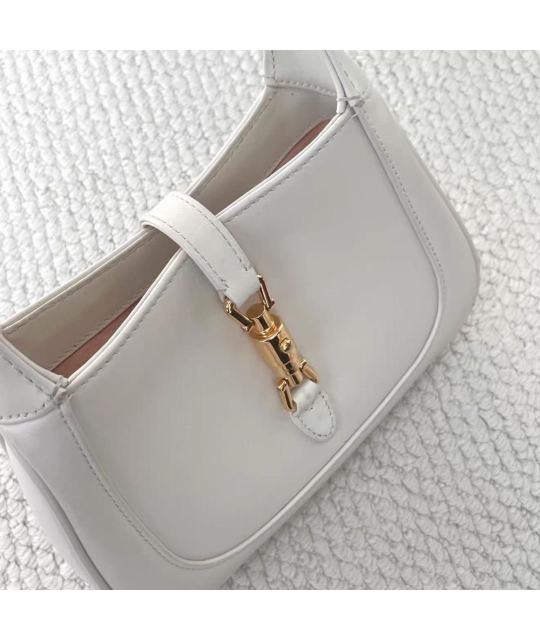 GUCCI Белая кожаная сумка с короткими ручками, фото 5
