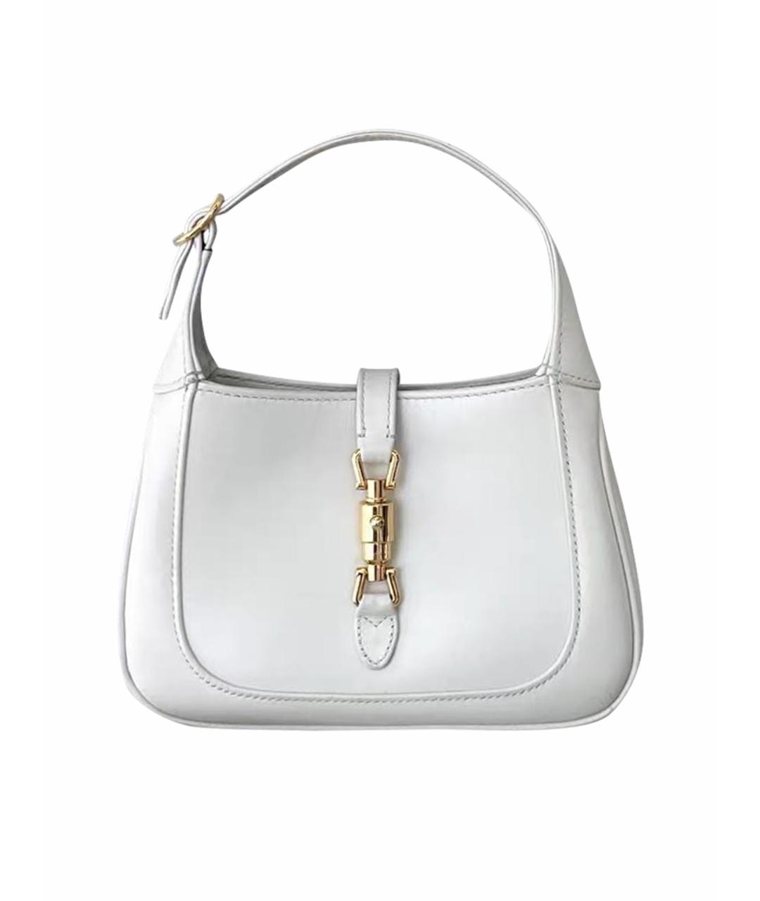 GUCCI Белая кожаная сумка с короткими ручками, фото 1