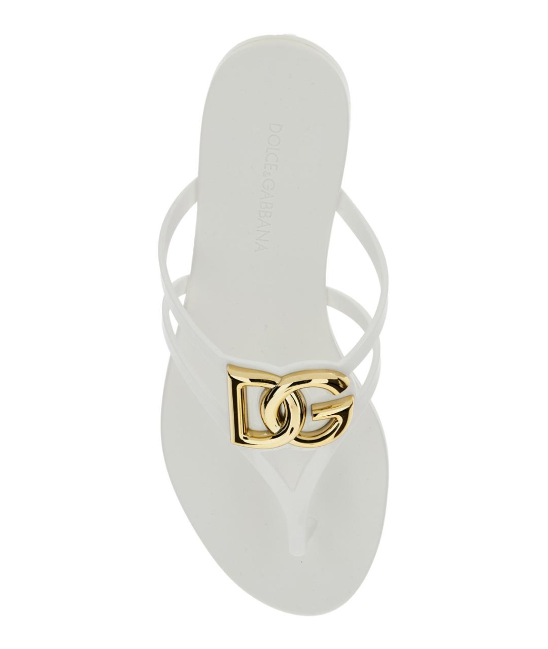 DOLCE&GABBANA Белые резиновые сандалии, фото 4