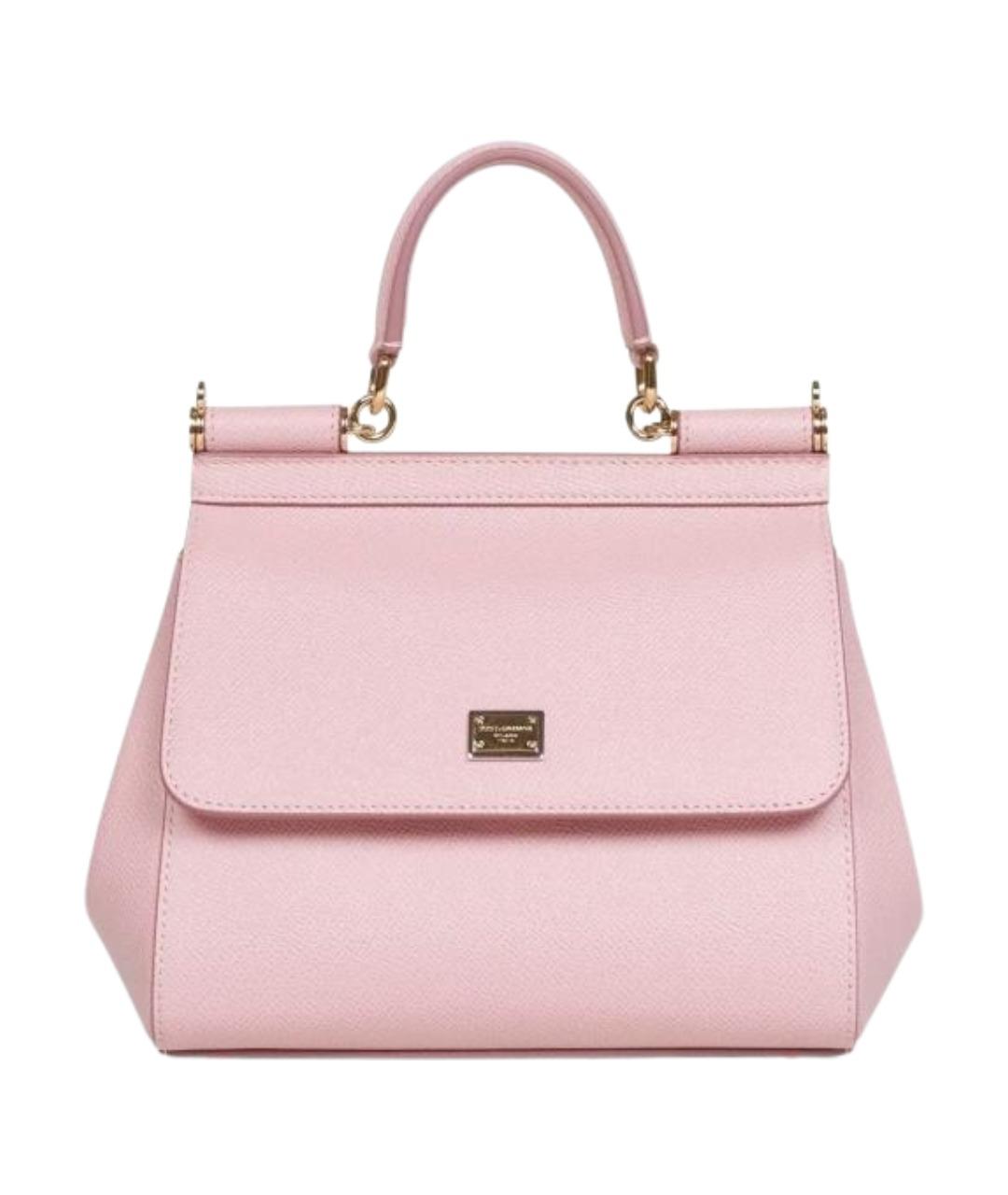 DOLCE&GABBANA Розовая кожаная сумка тоут, фото 1