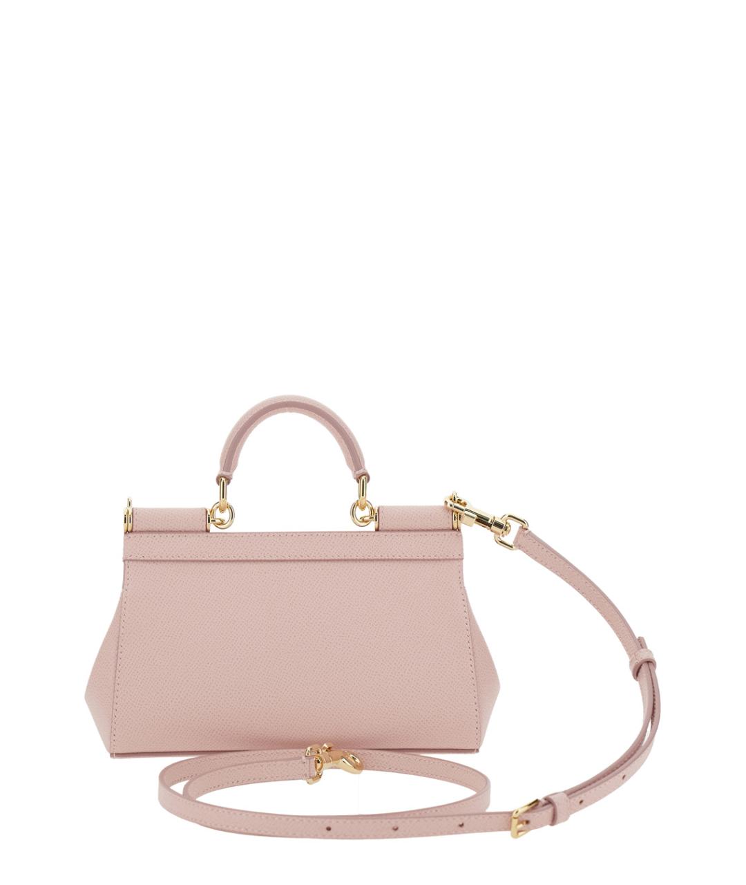 DOLCE&GABBANA Розовая кожаная сумка с короткими ручками, фото 2