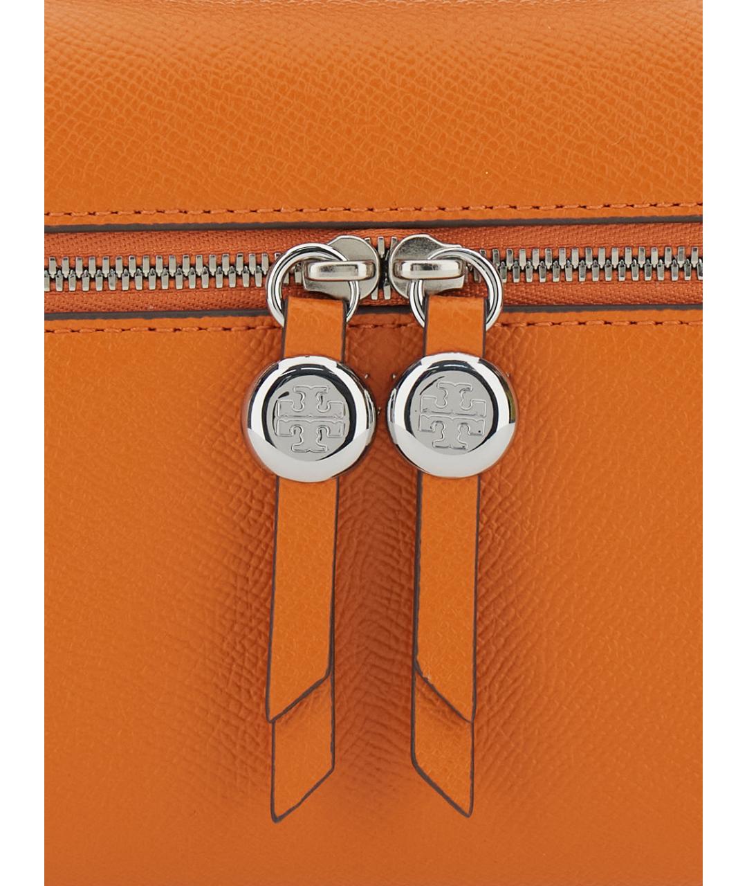 TORY BURCH Оранжевая кожаная сумка через плечо, фото 3