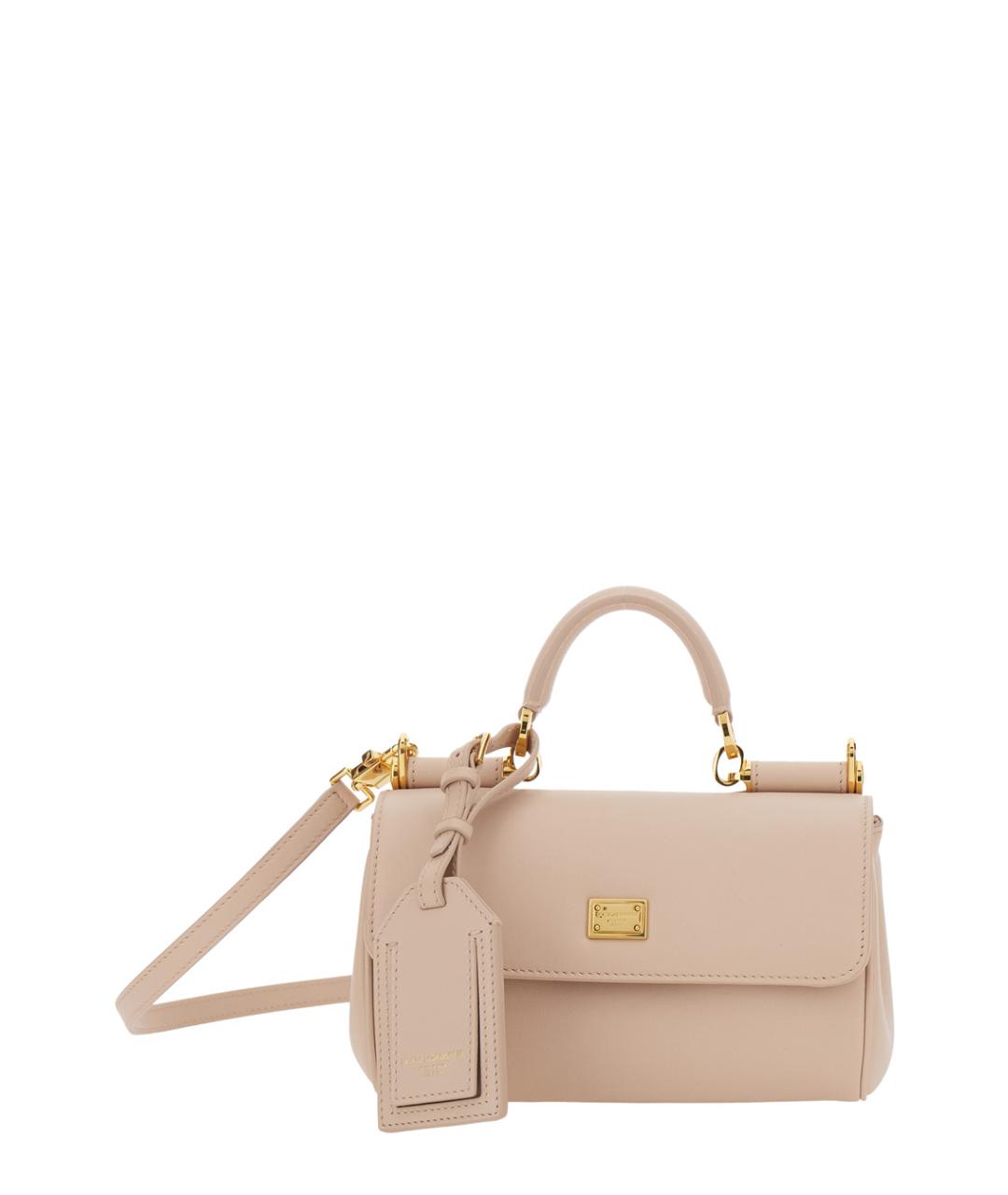 DOLCE&GABBANA Розовая кожаная сумка через плечо, фото 1