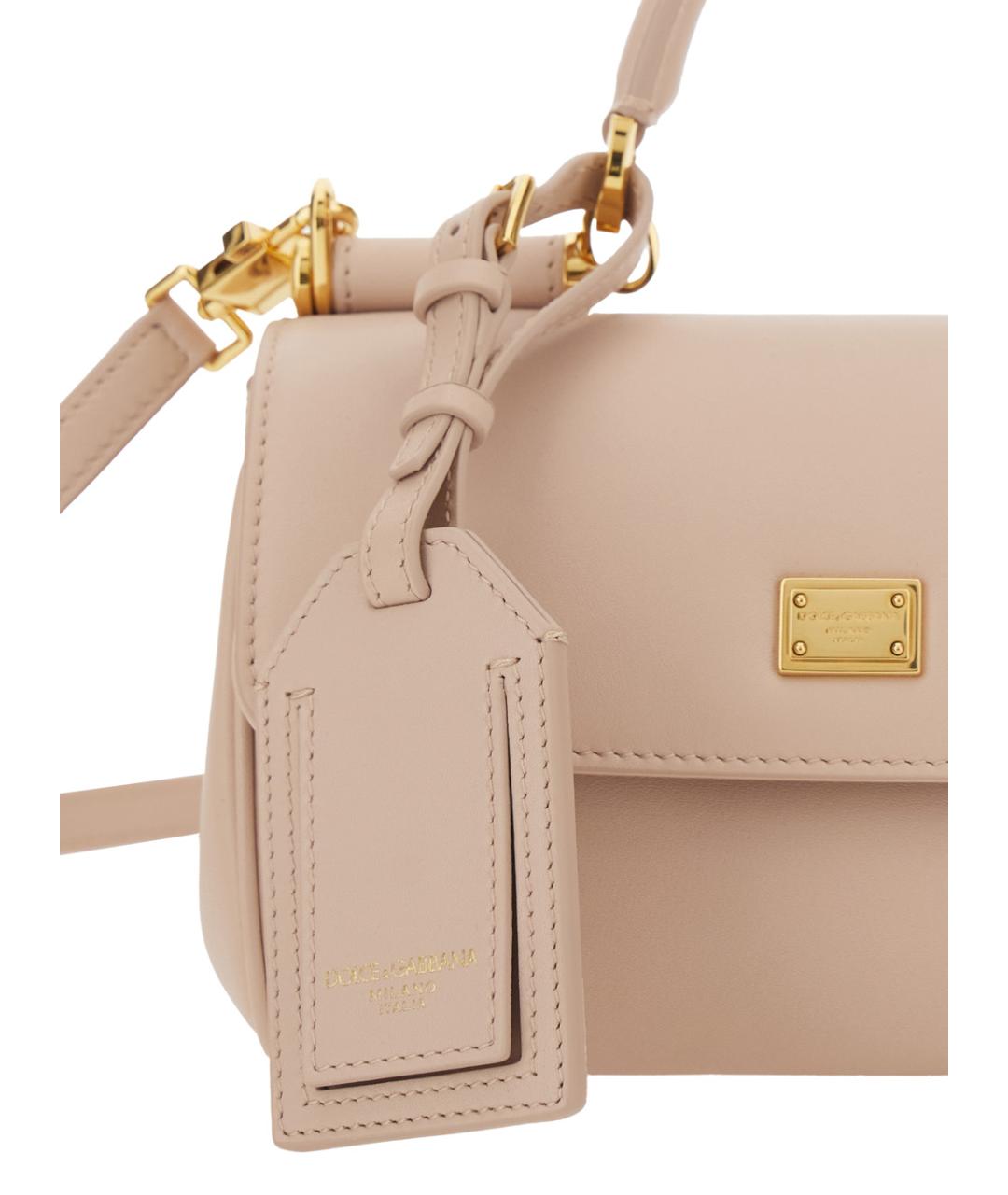 DOLCE&GABBANA Розовая кожаная сумка через плечо, фото 3