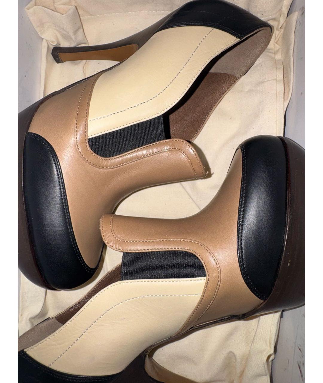 MARNI Бежевые кожаные ботильоны, фото 3