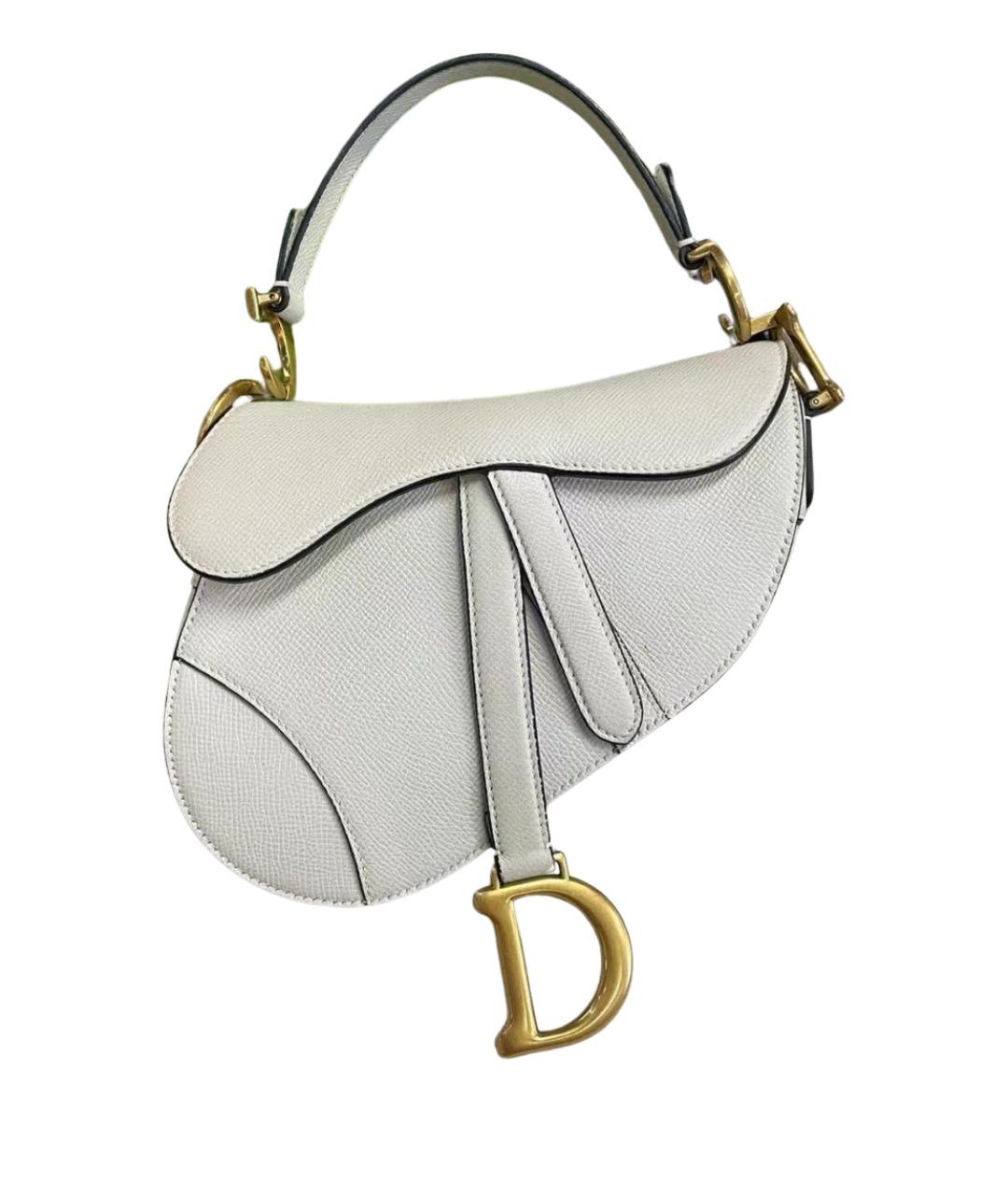 CHRISTIAN DIOR Белая кожаная сумка с короткими ручками, фото 1