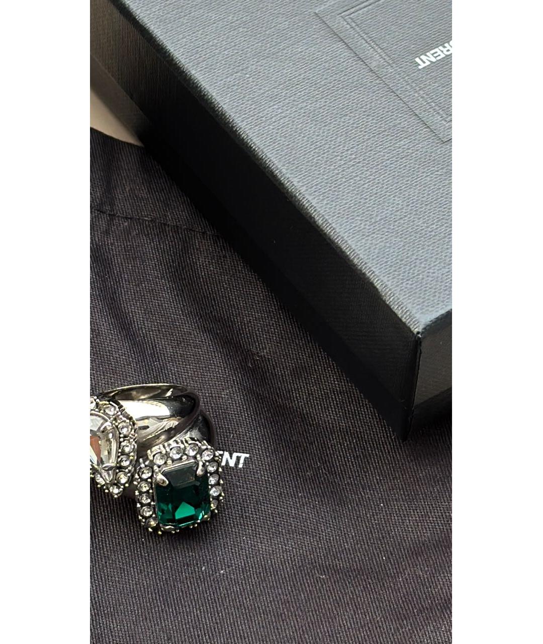 SAINT LAURENT Серебряное металлическое кольцо, фото 7