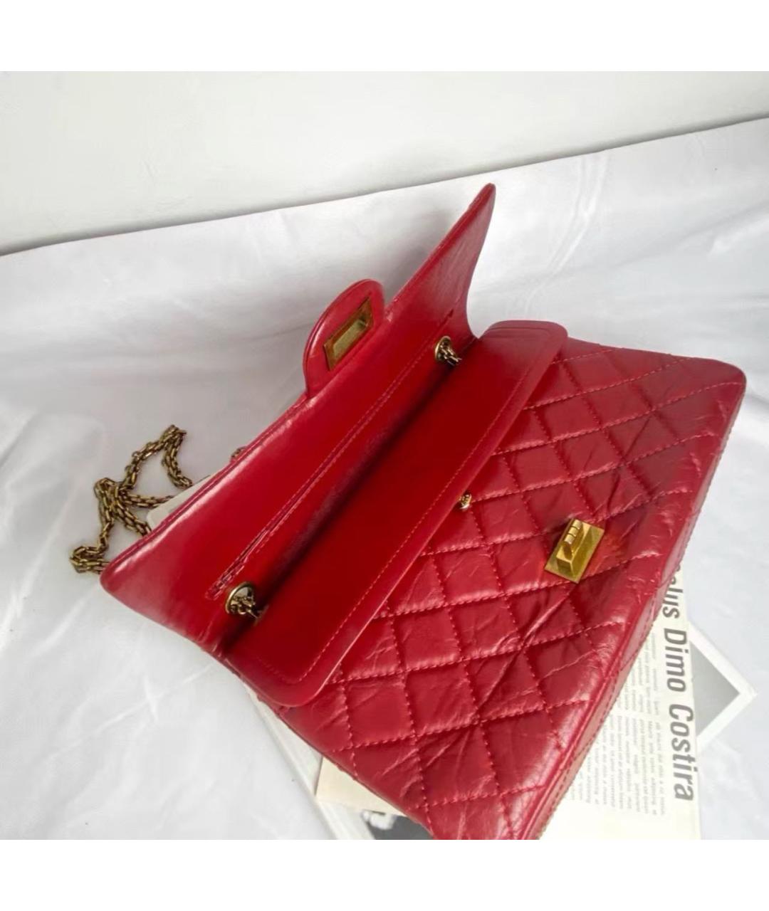 CHANEL Красная кожаная сумка через плечо, фото 7