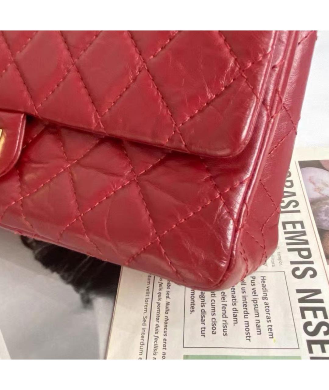 CHANEL Красная кожаная сумка через плечо, фото 6