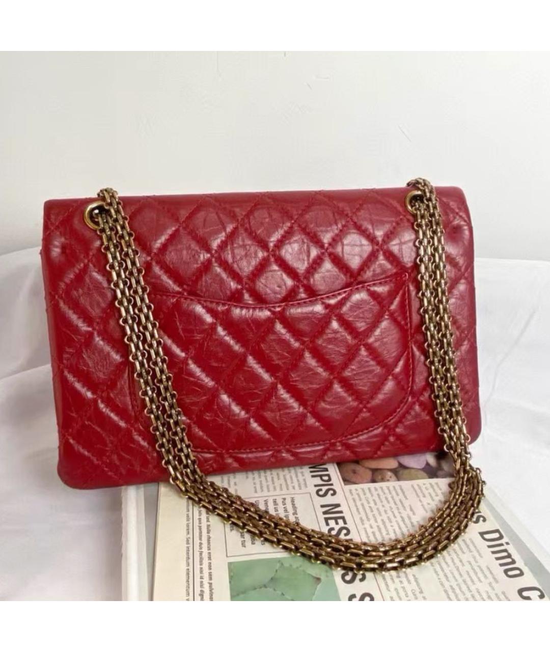 CHANEL Красная кожаная сумка через плечо, фото 3