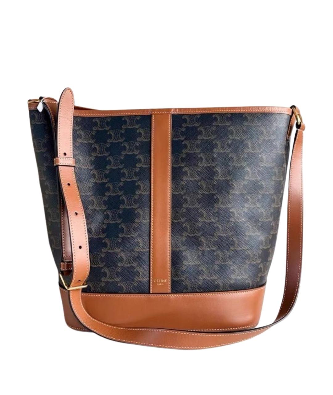 CELINE Коричневая кожаная сумка тоут, фото 1