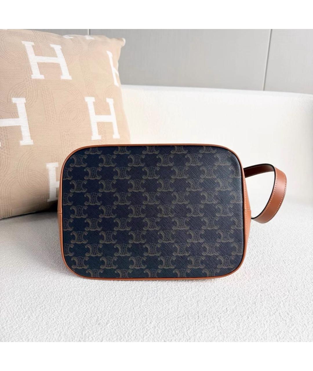 CELINE Коричневая кожаная сумка тоут, фото 5