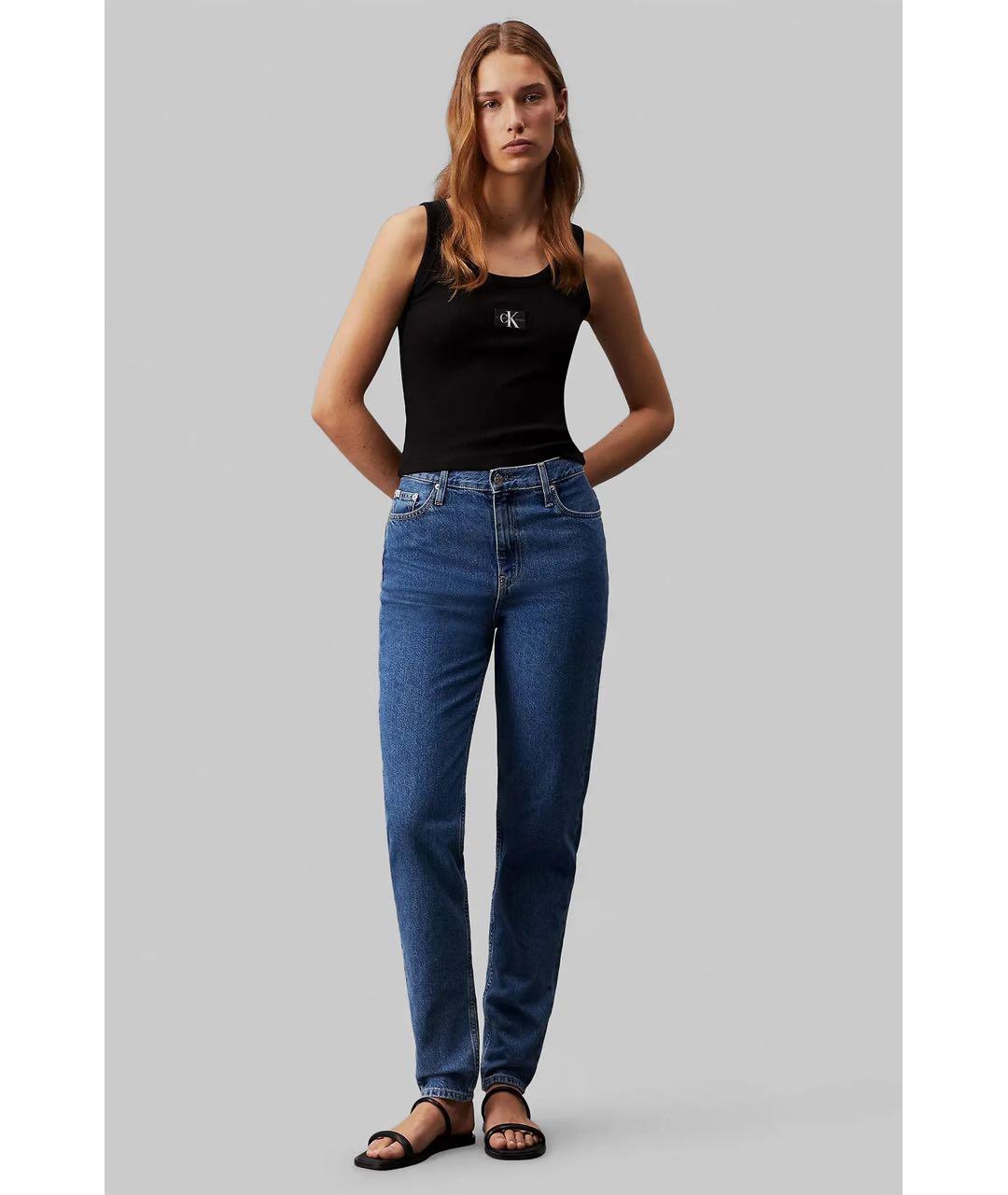 CALVIN KLEIN Синие хлопковые джинсы слим, фото 4