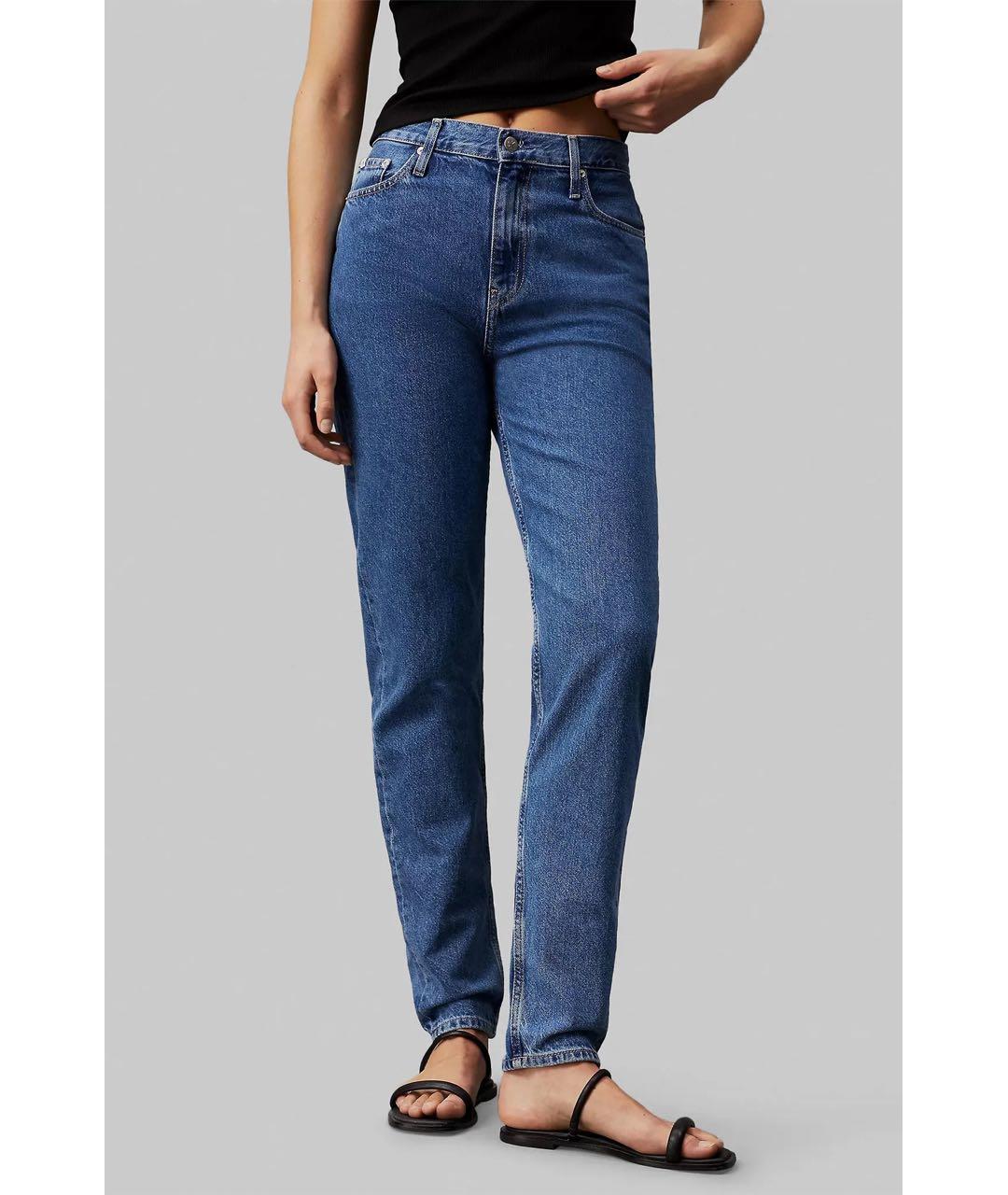 CALVIN KLEIN Синие хлопковые джинсы слим, фото 3