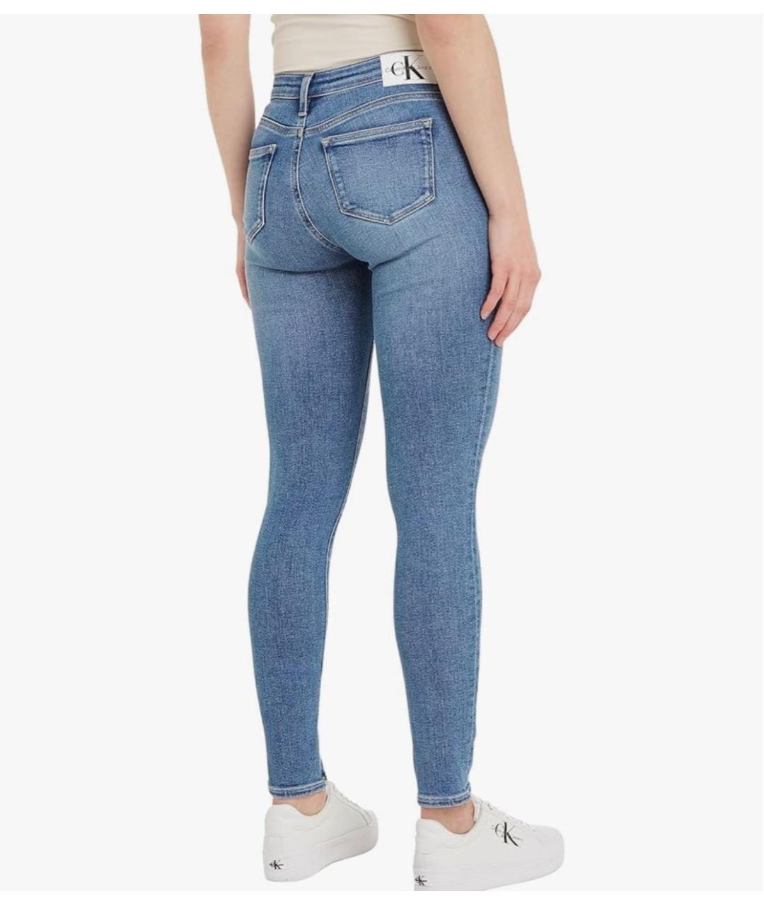 CALVIN KLEIN Голубые хлопко-эластановые джинсы слим, фото 3