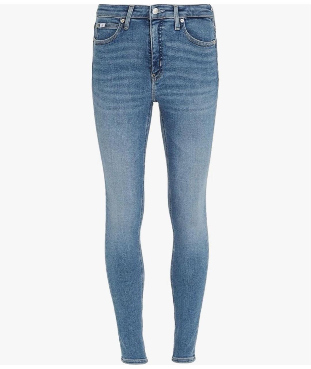 CALVIN KLEIN Голубые хлопко-эластановые джинсы слим, фото 5