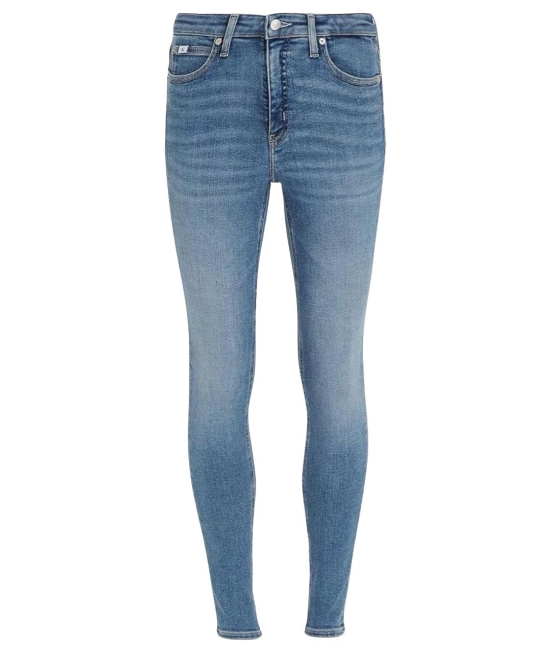 CALVIN KLEIN Голубые хлопко-эластановые джинсы слим, фото 1