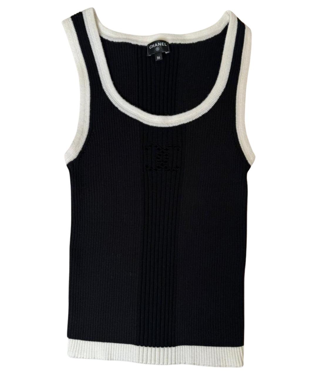 CHANEL Черная хлопковая майка, фото 1
