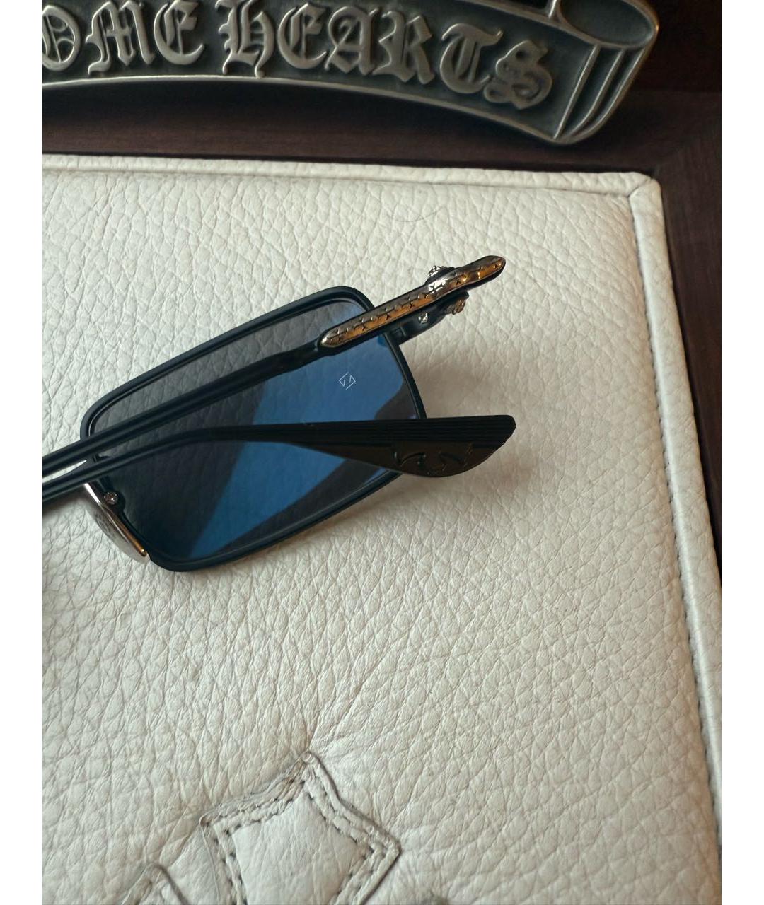 CHROME HEARTS Черные металлические солнцезащитные очки, фото 3