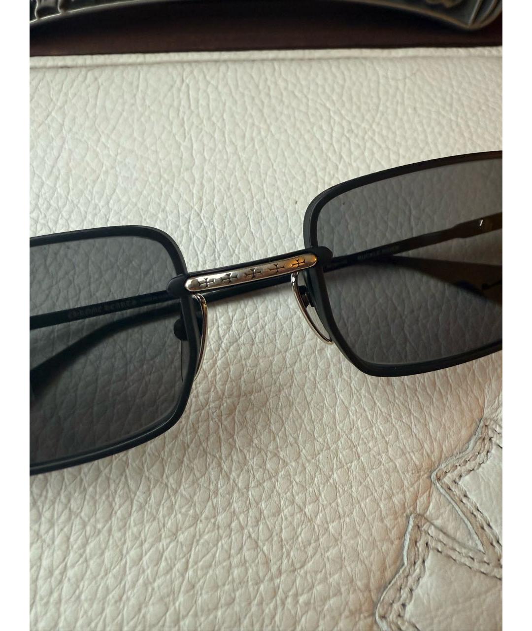 CHROME HEARTS Черные металлические солнцезащитные очки, фото 7