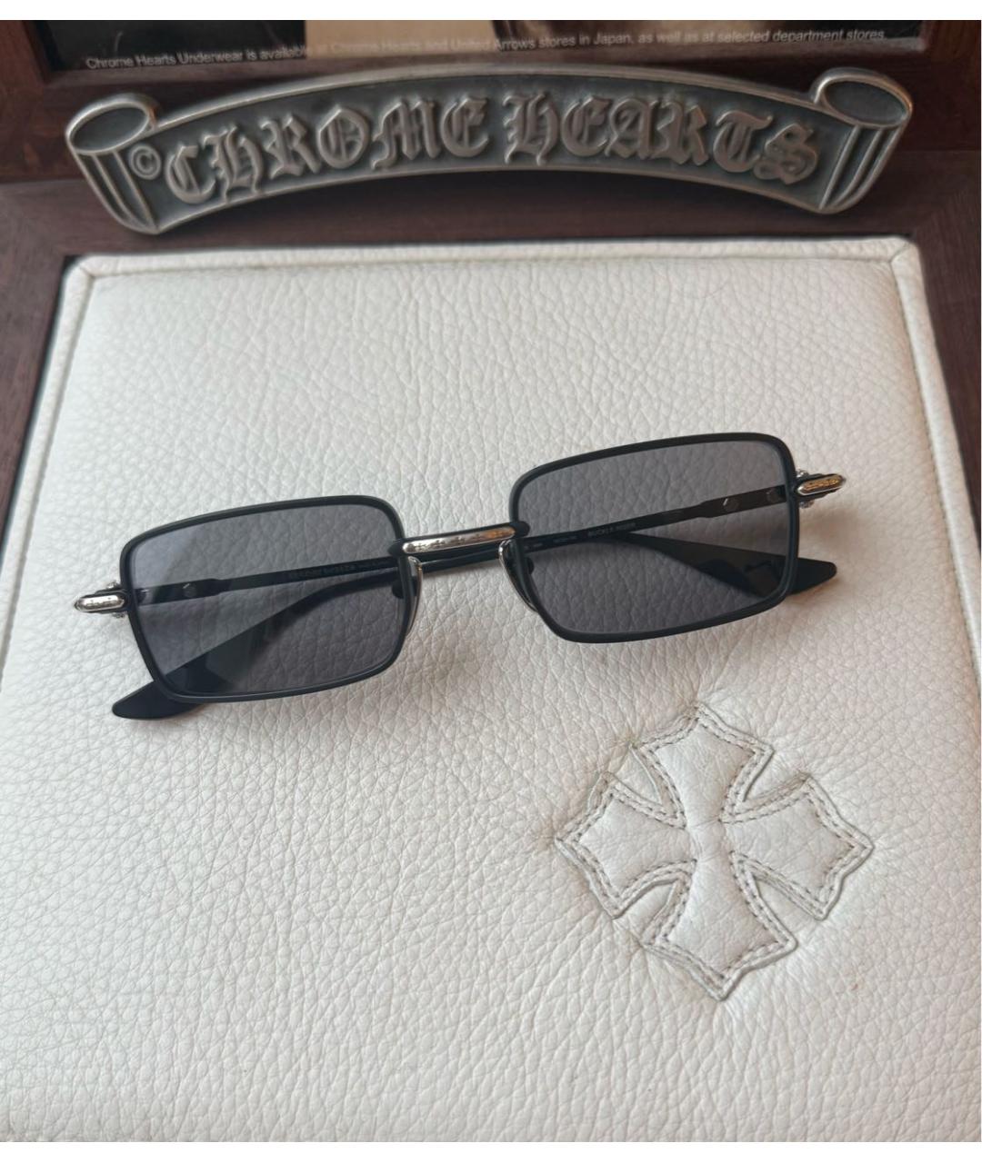 CHROME HEARTS Черные металлические солнцезащитные очки, фото 8