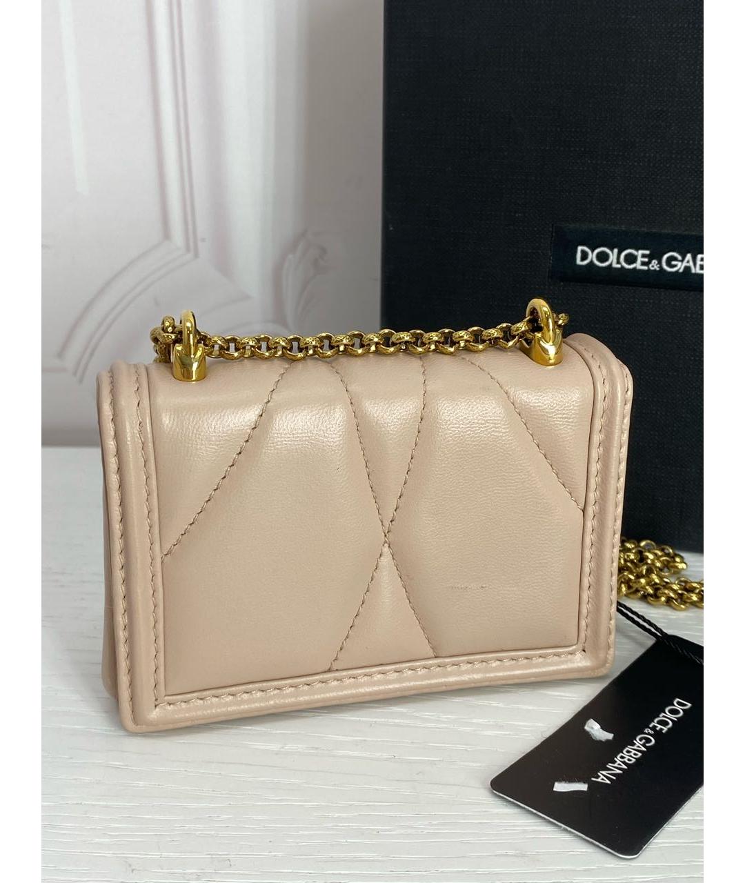 DOLCE&GABBANA Розовая кожаная сумка через плечо, фото 3