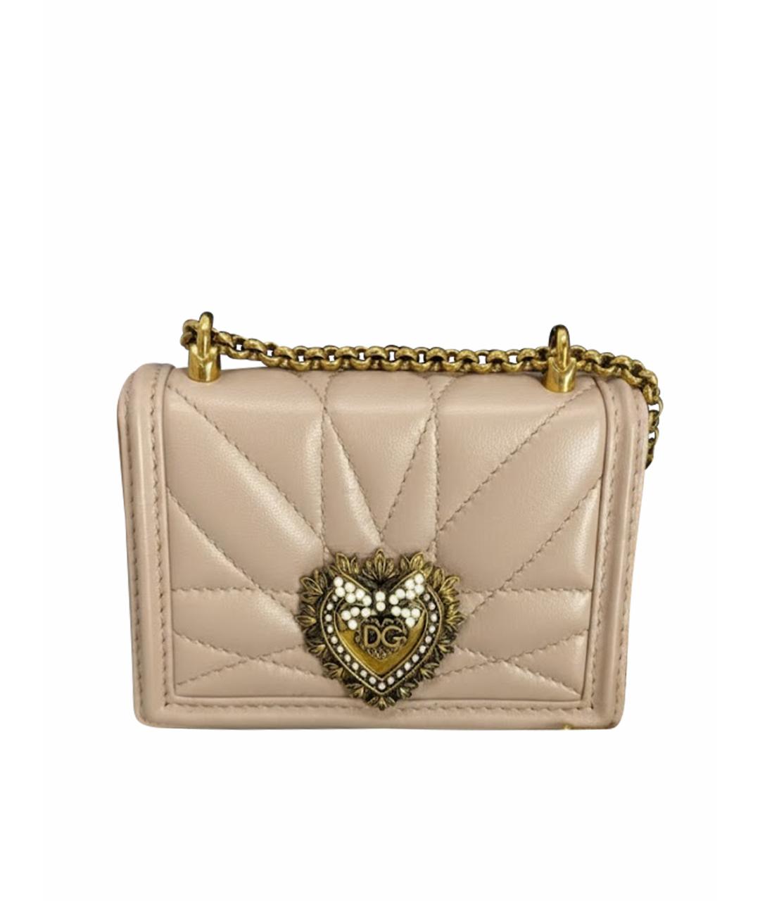 DOLCE&GABBANA Розовая кожаная сумка через плечо, фото 1