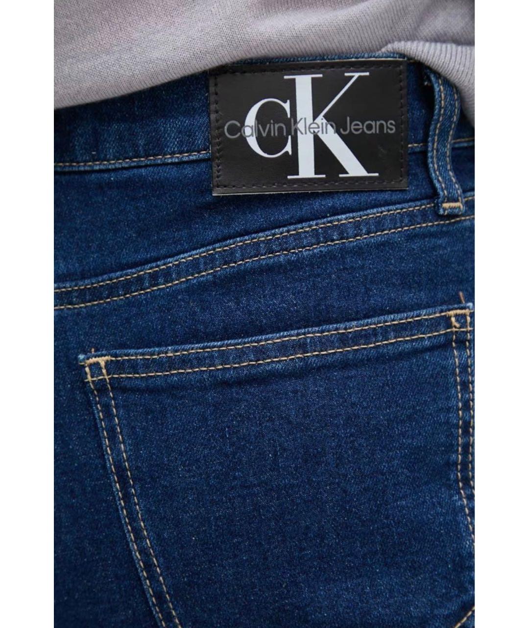 CALVIN KLEIN JEANS Синие хлопковые прямые джинсы, фото 4