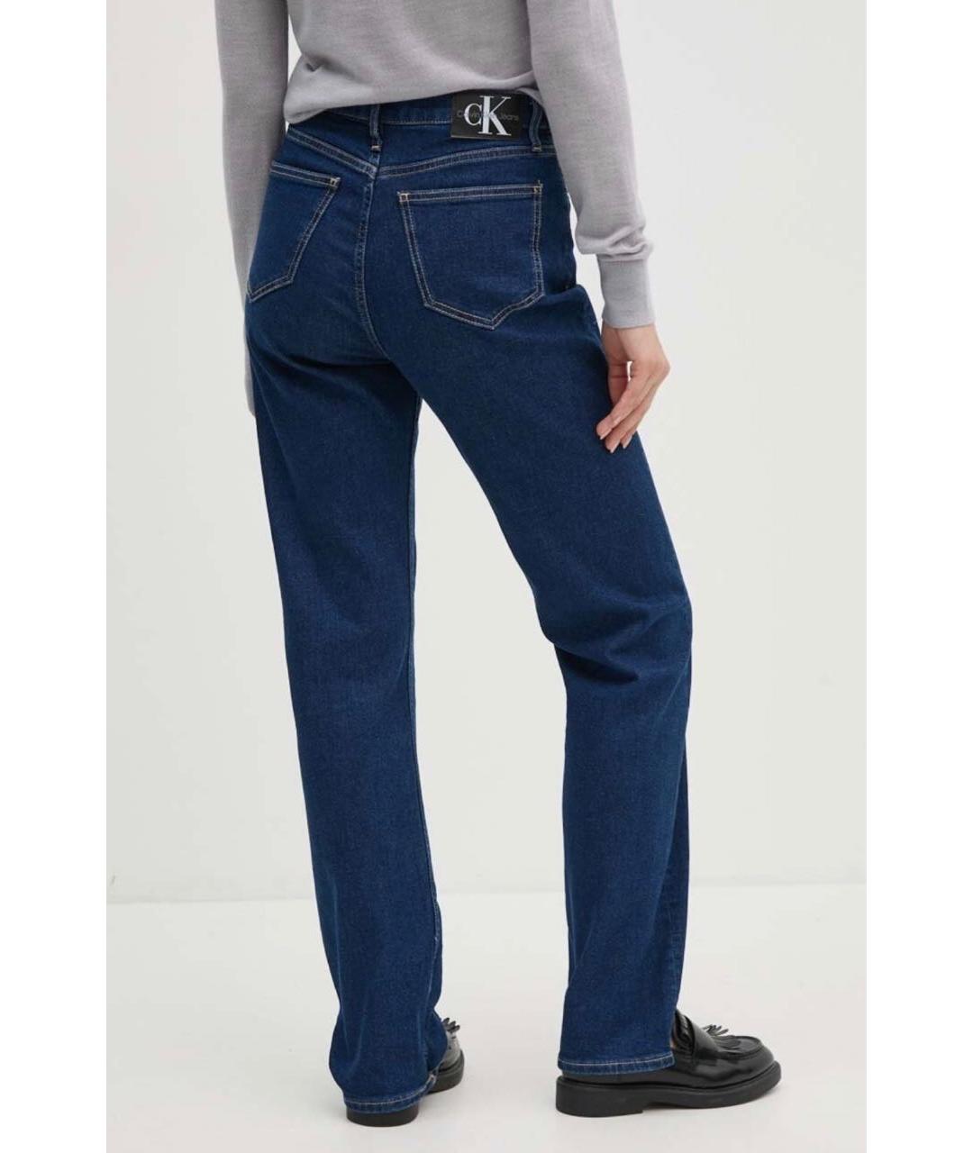 CALVIN KLEIN JEANS Синие хлопковые прямые джинсы, фото 3