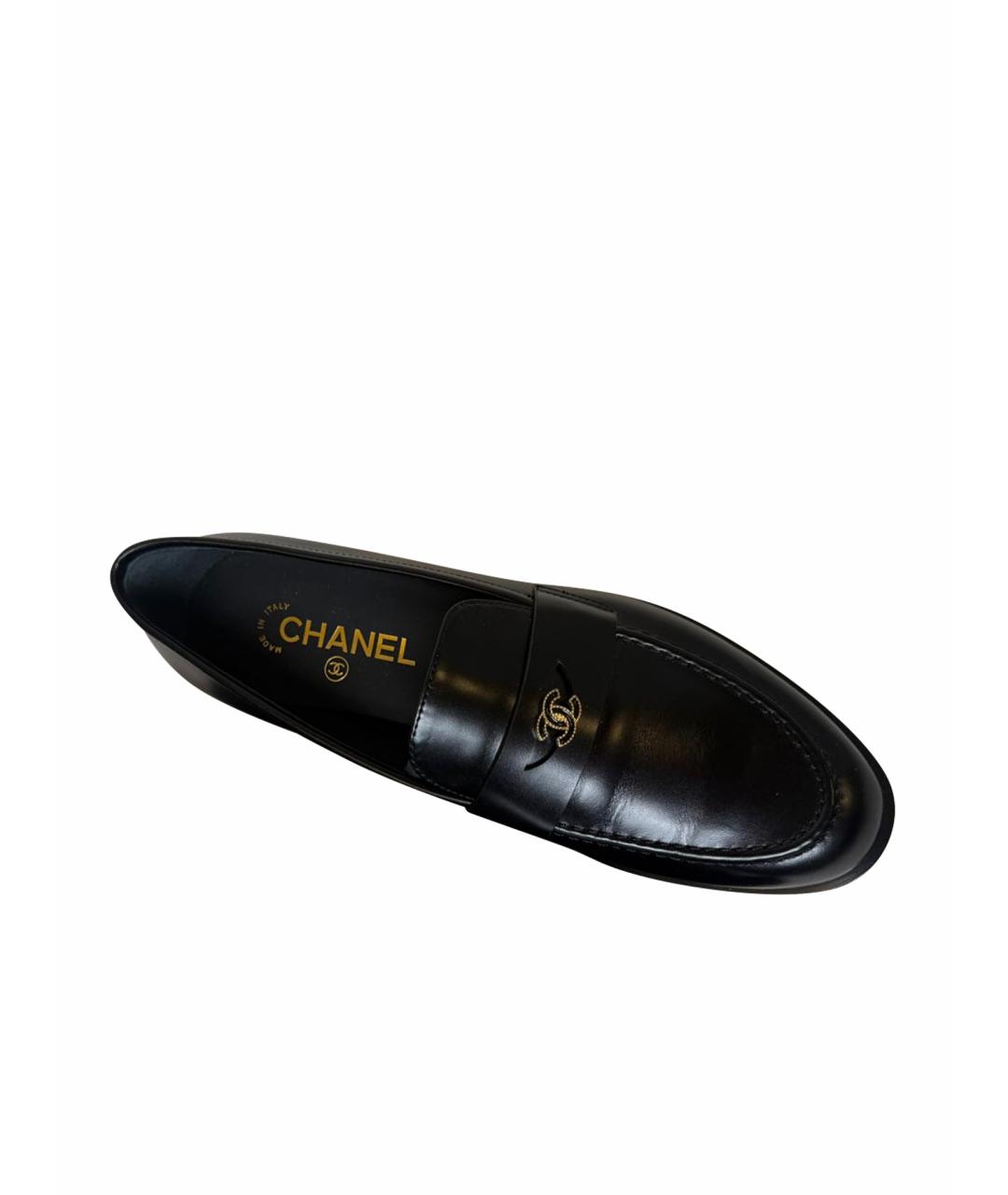 CHANEL Черные кожаные лоферы, фото 1